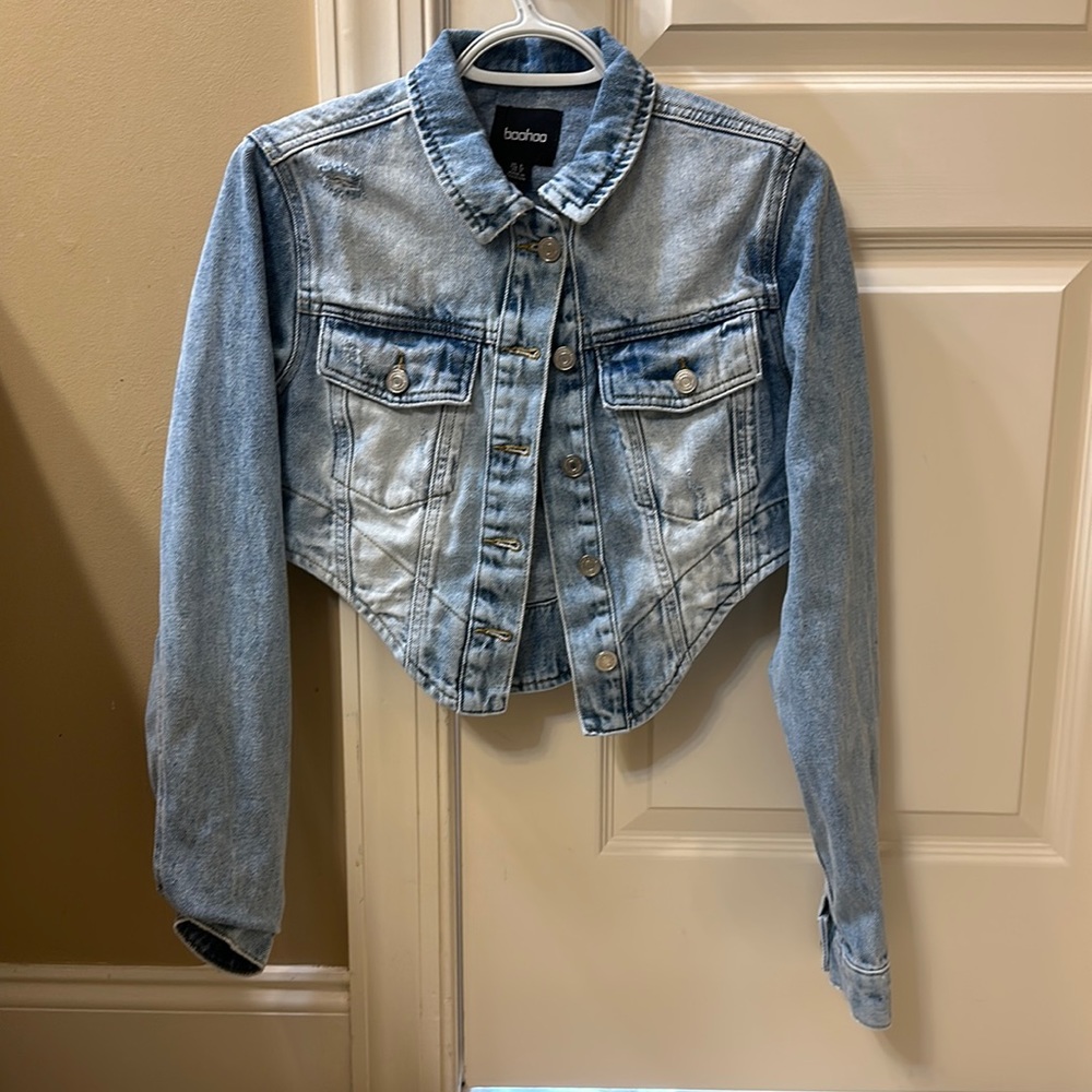 BooHoo cropped jeans jacket